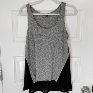 Express cotton jersey tank with sheer back - S